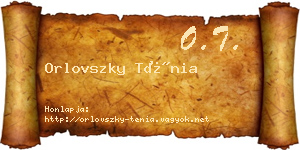 Orlovszky Ténia névjegykártya